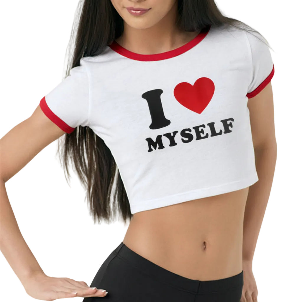 Women’s Letter Print T Shirt Slim Fit Short Sleeve Cotton Pullover Short Length