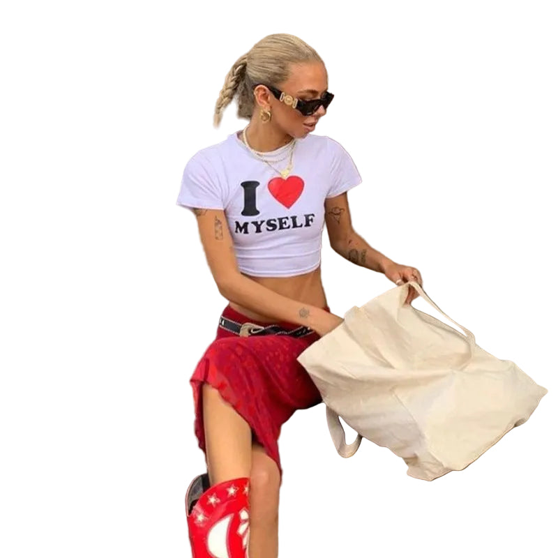 Women’s Letter Print T Shirt Slim Fit Short Sleeve Cotton Pullover Short Length