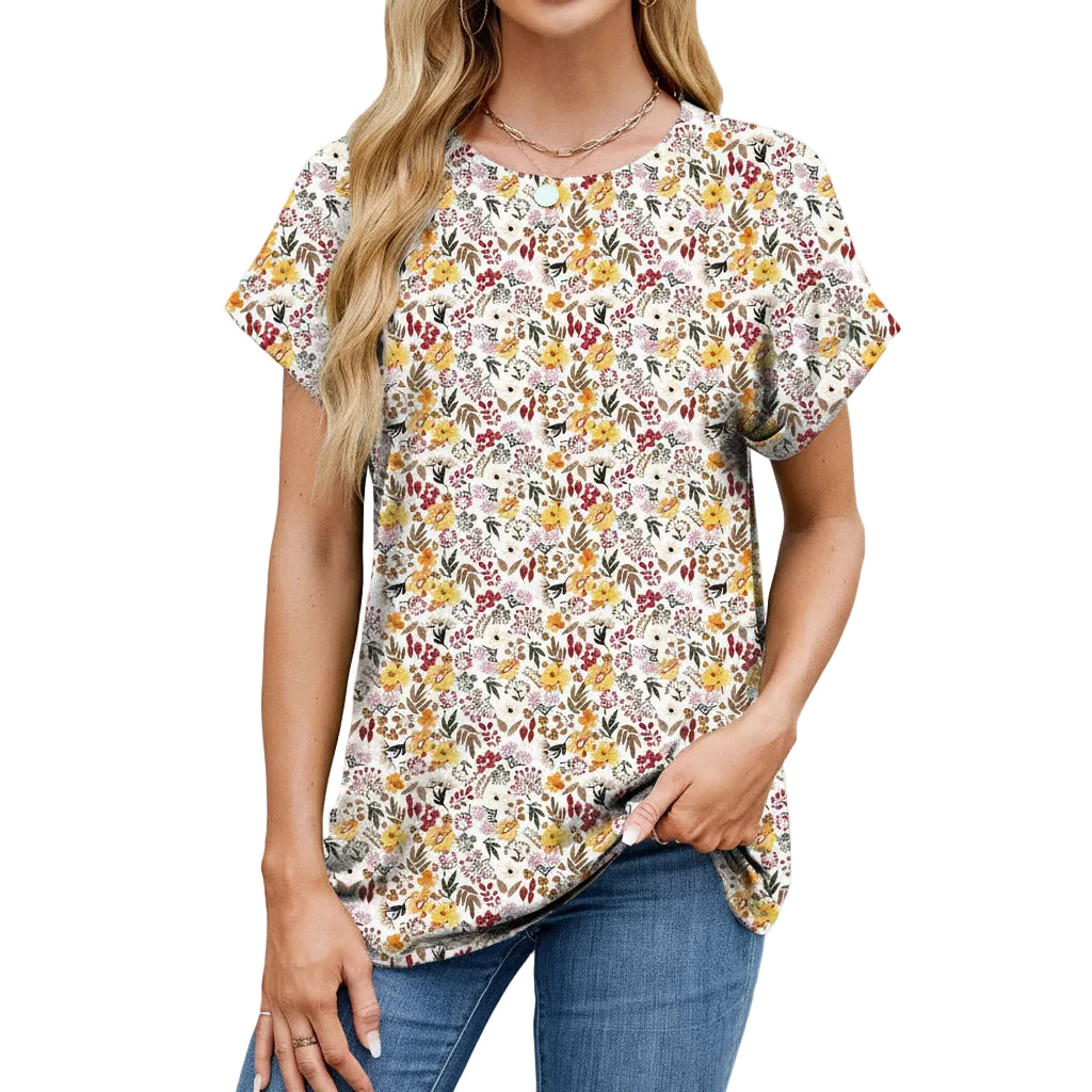 Women’s Printed T Shirt Loose Fit Polyester Casual Urban Style