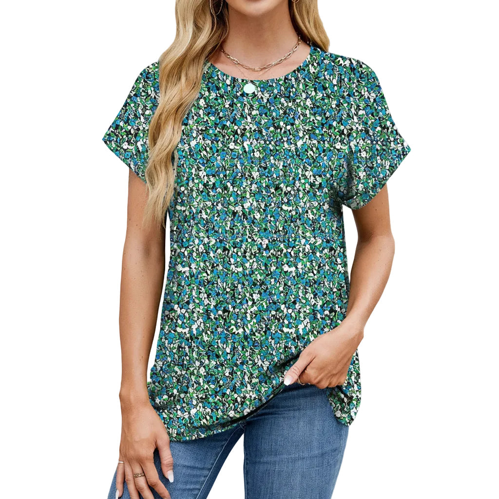 Women’s Printed T Shirt Loose Fit Polyester Casual Urban Style