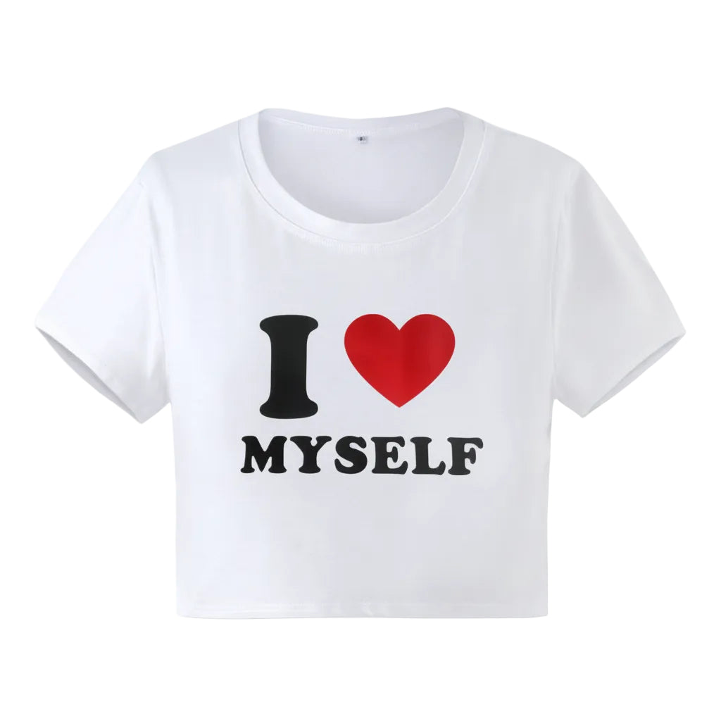 Women’s Letter Print T Shirt Slim Fit Short Sleeve Cotton Pullover Short Length